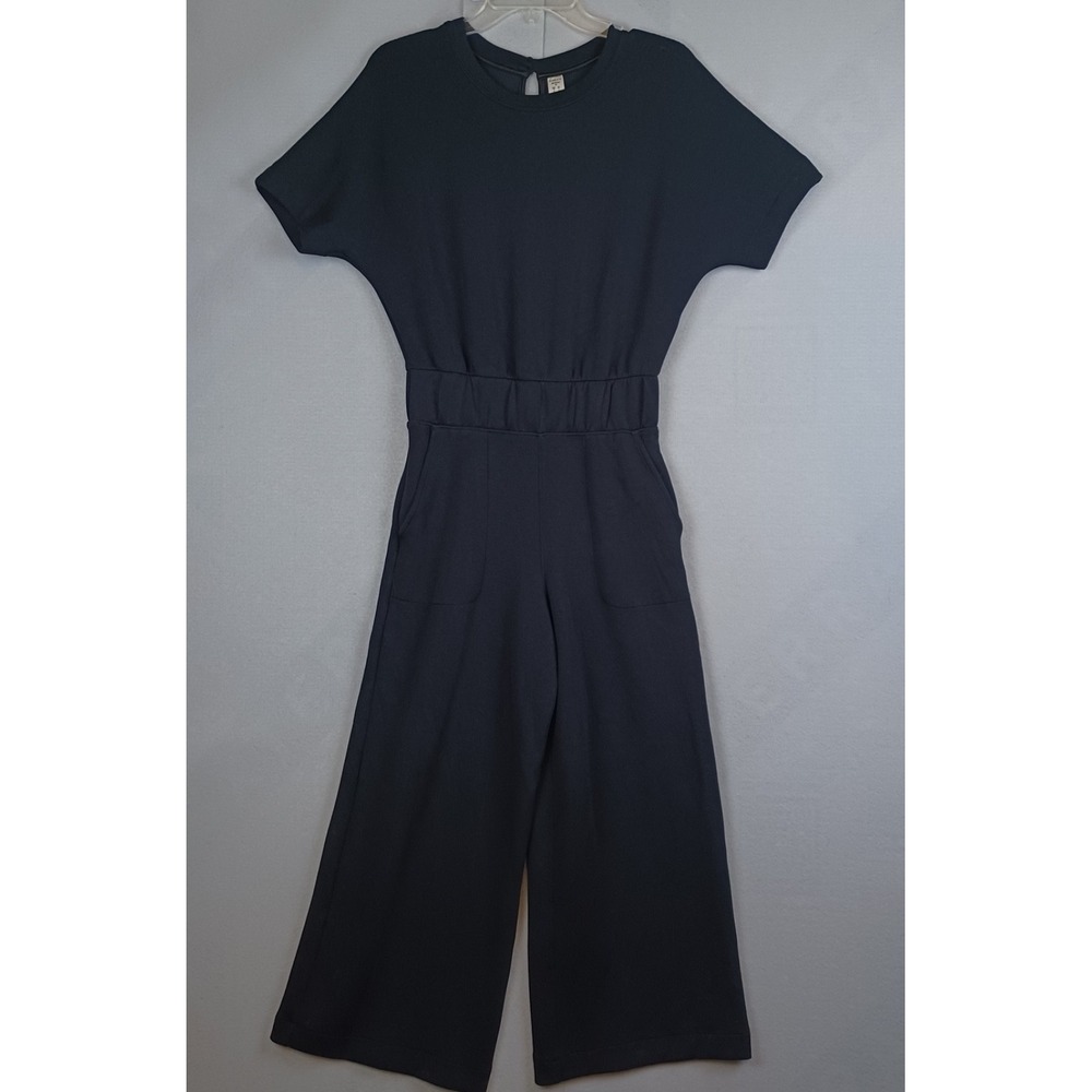 SPANX AirEssentials Cinched Jumpsuit XS Black Wide Leg Dolman Sleeve Travel